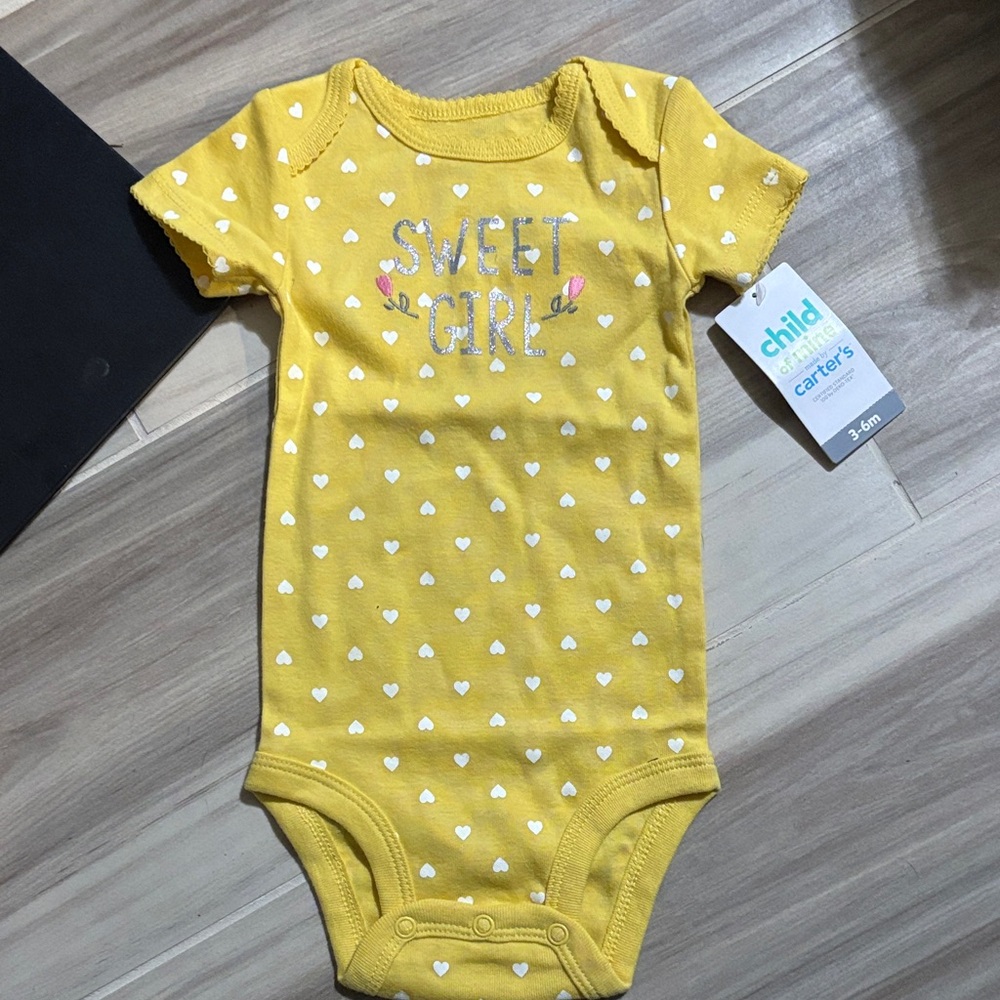 Carter's Yellow Sweet Girl Bodysuit